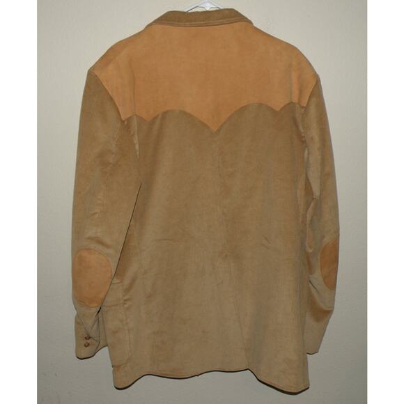 Brad Whitney Men’s 50L Western Jacket Tan Corduroy Suede Yoke Colorado Blazer - Picture 2 of 3